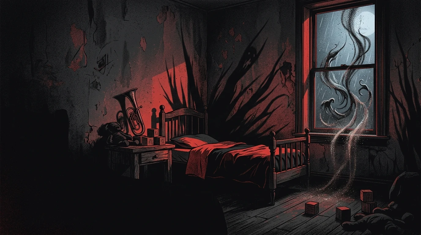 "Enter Sandman" de Metallica — El hombre de arena convertido en pesadilla: los miedos nocturnos de la infancia y la oración de dormir que se tuerce.